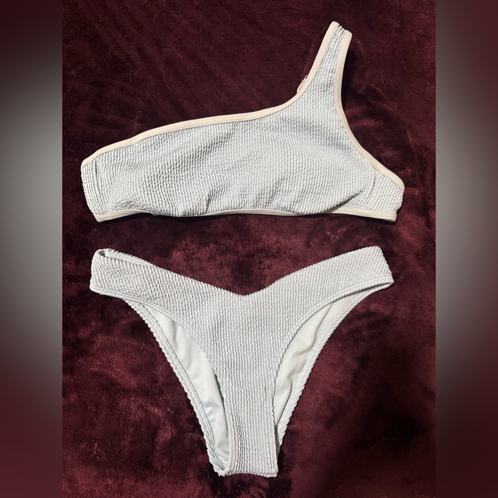 Abercrombie & Fitch Light Blue Textured Bikini